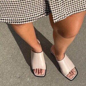 Neil J. Rodgers Sue Mules Square Toe Slim Fit Sandals, Size 37.5